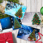 Diamond Painting Greeting Card Supplier - OEM Christmas DIY 5D 4-Piece American Style