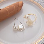 Pearl Rose Napkin Rings Factory - OEM Metal Table Decor for Weddings Banquets