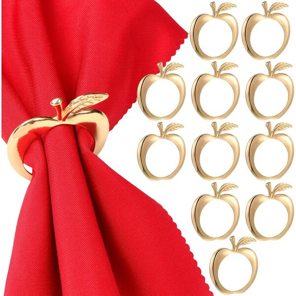 Apple-Shape Napkin Rings Supplier - OEM Creative Stainless Steel American Style