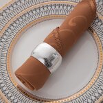 Matte Metal Napkin Rings Supplier - OEM Creative Bead Design Hotel Wedding Banquet