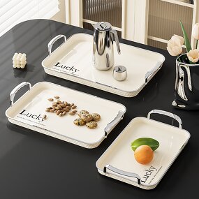 Serving Tray Supplier - OEM Modern Plastic Spill-Proof Safety Rim 2 Color