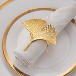 Ginkgo Leaf Napkin Rings Factory - OEM Elegant Alloy for Weddings Banquets Hotels