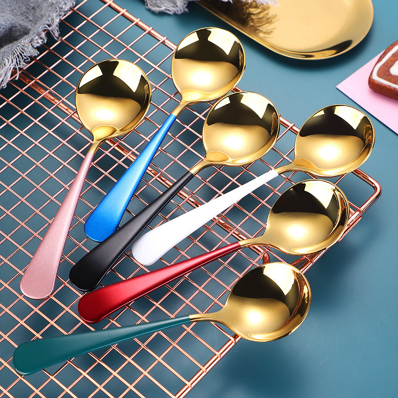 Spoon Fork Set Supplier - OEM Cute Stainless Steel Mirror Polish Round Bottom