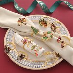 Christmas Napkin Rings Set Manufacturer - OEM Table Decoration Tree Reindeer Snowflake