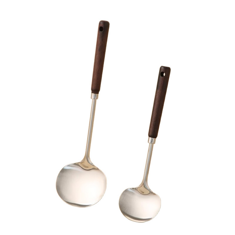 Walnut Wood Handle Utensil Set Supplier - OEM Eco Friendly Dishwasher Safe Gift