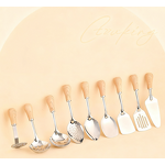 Stainless Steel Utensil Set Factory - OEM 9-Piece Plastic Handle Cooking Tools