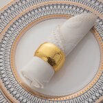 Matte Metal Napkin Rings Supplier - OEM Creative Bead Design Hotel Wedding Banquet