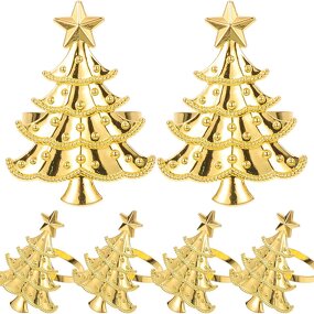 Napkin Rings Supplier - OEM Wholesale Gold Silver American Style Christmas Tree