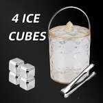 Ice Bucket Set Manufacturer - OEM Eco-Friendly Reusable Stainless Steel with Stones