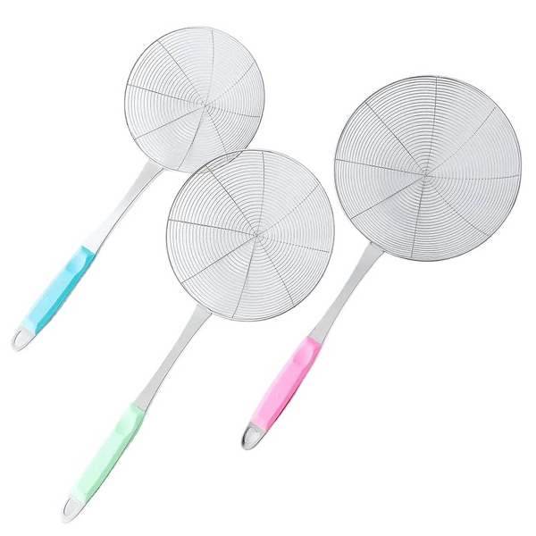 Plastic Handle Skimmer Supplier - OEM Hot Selling 3-Color Durable Kitchen Strainer