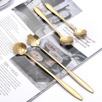 Coffee Spoon Supplier - OEM Creative Gold Stainless Steel Floral Design Mirror