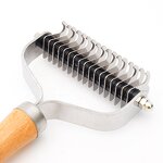 Pet Rake Comb Manufacturer - OEM Double-sided Wooden Handle