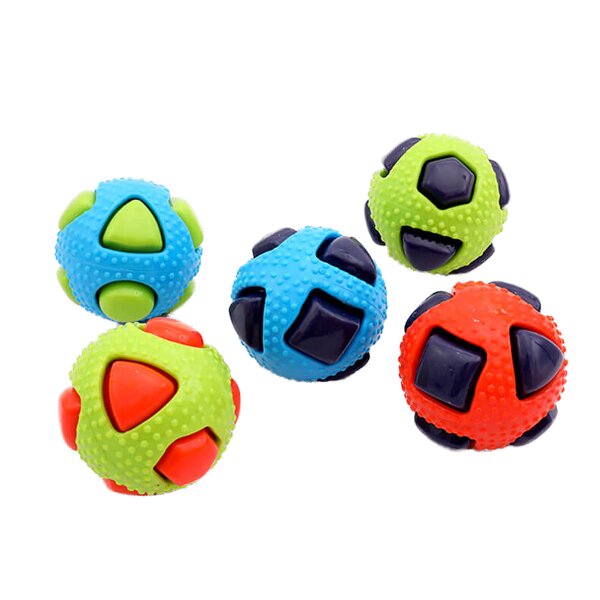 Dog Sound Ball Toy Factory - OEM Exquisite Two-Color Triangle TPR