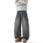 Unisex Jeans Factory - OEM Custom High Street Washed Ripped Loose Straight