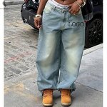 Women's Jeans Supplier - OEM Women's Fashion Vintage Washed Loose Summer Wide Leg