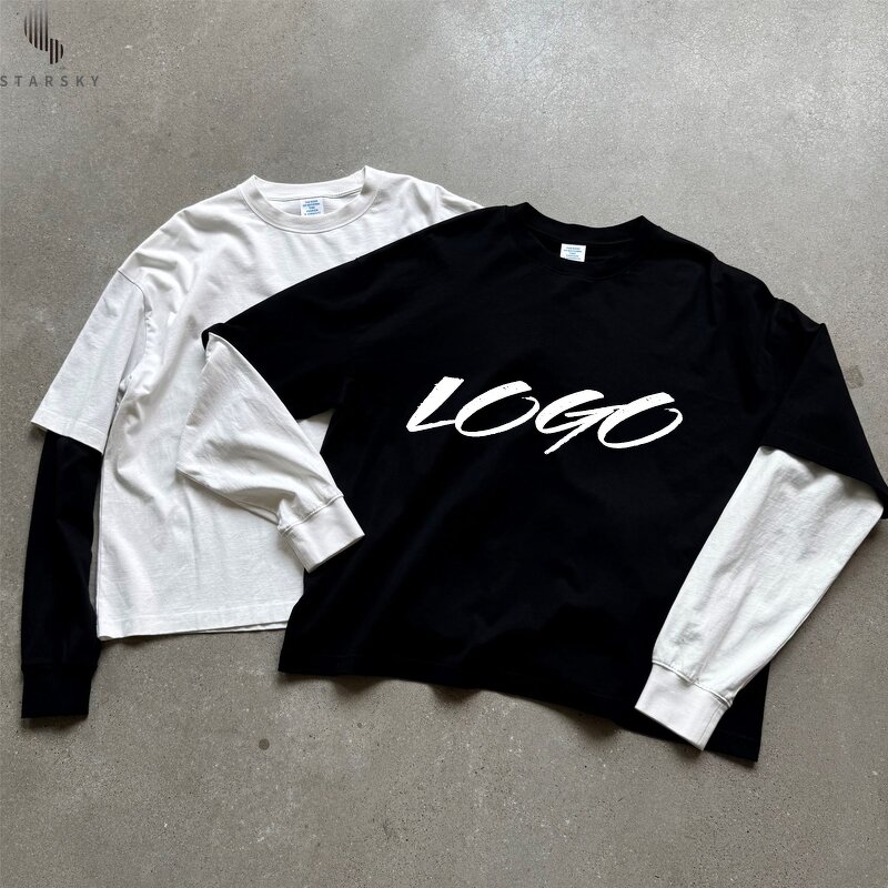 Men's T-Shirts Factory - OEM Boxy Fit Double Two-piece 280G Pure Cotton