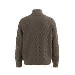 Men's Cardigan Supplier - OEM American Retro Fair Island Jacquard Silk Collar Sweater