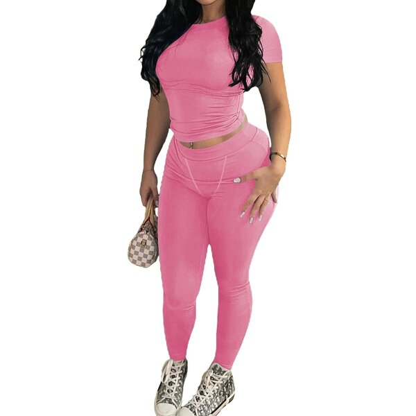 Women's Vest Set Manufacturer - OEM Hot Selling New Fashion Threaded Elegant Solid Color