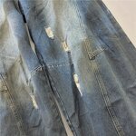 Women's Jean Shorts Supplier - OEM Custom New Heavy Denim Straight High Waist Diamond
