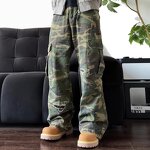 Men's Jeans Factory - OEM Heavyweight Vintage Wash Straight Camouflage Cargo