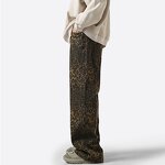 Men's Jeans Supplier - OEM High Street New Vintage Straight Loose Leopard Print
