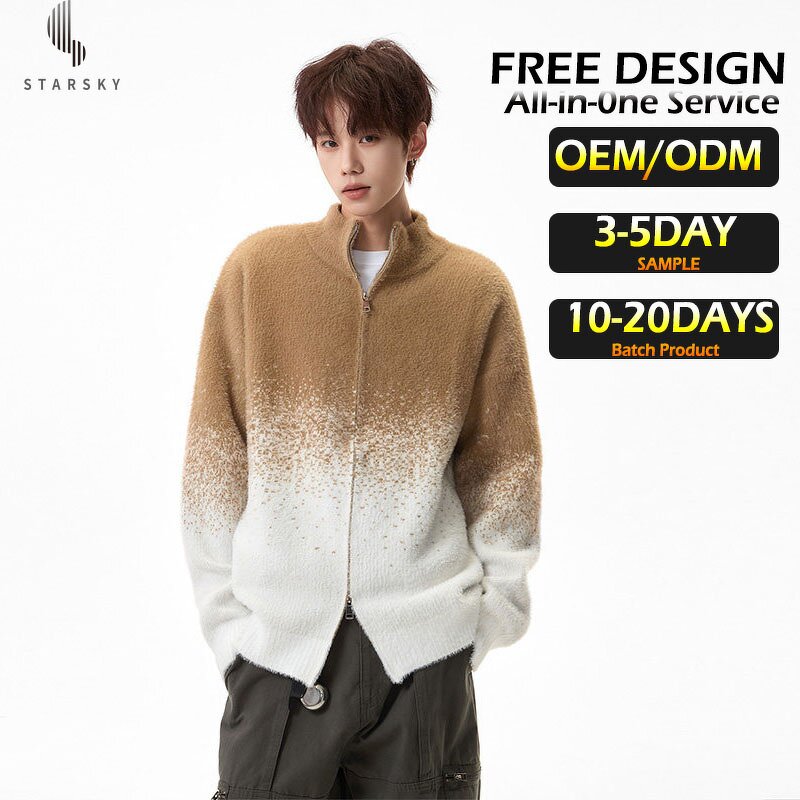 Men's Coat Supplier - OEM New Design Wholesale Custom Fur Collar Hooded Knitwear