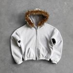 Men's Hoodie Supplier - OEM Wholesale Embroidered Zipper Harajuku Style Loose