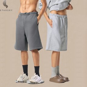 Men's Shorts Supplier - OEM Men's Solid Hot Cropped Drawstring Wide Leg