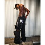 Men's Jeans Supplier - OEM High Quality Zipper Stitching Fur Edge Wide Leg