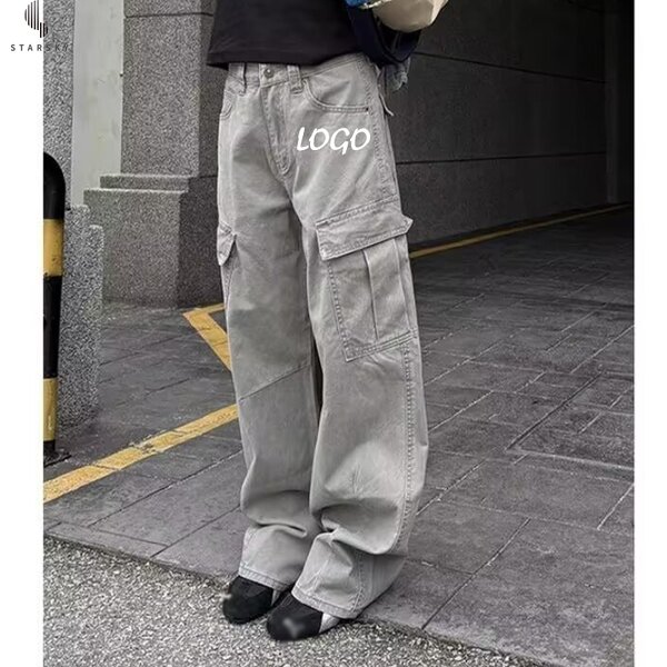 Women's Jeans Manufacturer - OEM Custom Vintage Baggy Ripped Wash Denim Loose