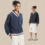 Men's Vest Supplier - OEM Men's Casual Raw Edge Short Sleeve Cropped Boxy