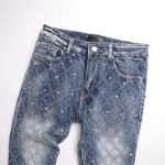 Men's Jeans Manufacturer - OEM Custom Punk Style Slim-fit Embroidered Rhinestone