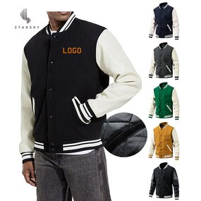Men's Baseball Jacket Supplier - OEM Custom Logo Wholesale Loose Pilot Double Zipper