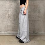 Unisex Sweatpants Factory - OEM Fashion Street Grey Loose Wide Leg Drawstring