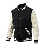 Men's Baseball Jacket Supplier - OEM Custom Logo Wholesale Loose Pilot Double Zipper