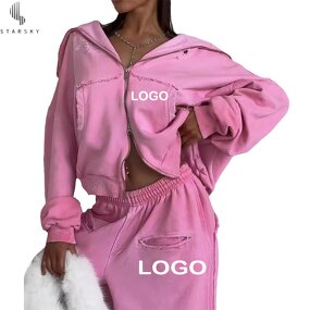 Women's Jumpsuit Factory - OEM Women Ribbed Hooded Cover Suspender 3D Cargo Pocket