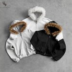 Men's Hoodie Supplier - OEM Wholesale Embroidered Zipper Harajuku Style Loose