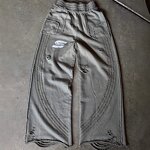 Men's Casual Pants Manufacturer - OEM Fashion Loose Sports Stripe Stitching Ripped