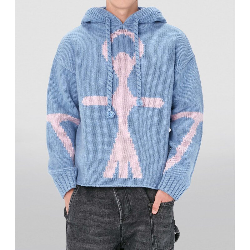 Men's Cardigan Factory - OEM Custom Men's Mohair Pullover Long Sleeve Striped