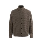 Men's Cardigan Supplier - OEM American Retro Fair Island Jacquard Silk Collar Sweater