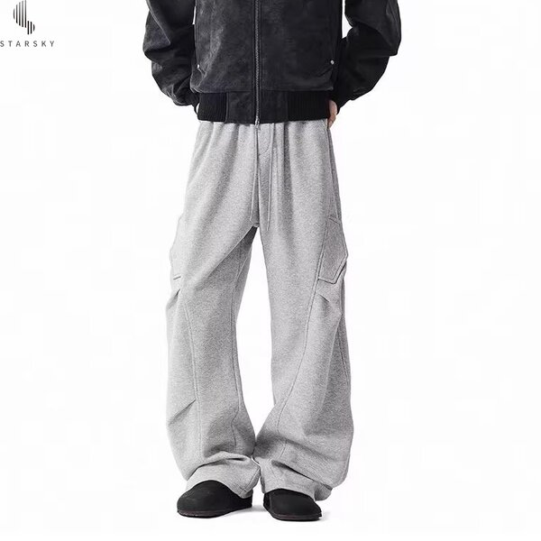 Men's Sweatpants Manufacturer - OEM 2025 Oversized Heavyweight Trendy Wide Leg High Waist