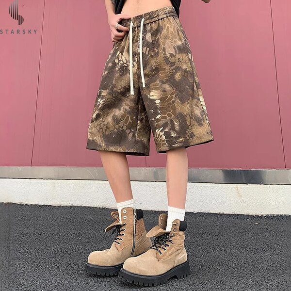 Men's Denim Shorts Supplier - OEM New High Street Vintage Washed Casual Loose