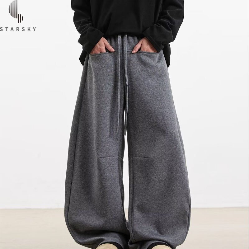 Men's Track Pants Supplier - OEM Men's 350G Fleece Mid Waist Casual Loose