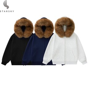 Men's Hoodies Supplier - OEM Custom Pullover Cardigan Detachable Fur Collar