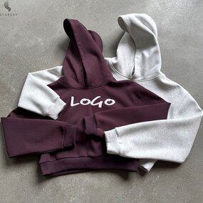 Women's Hoodies Factory - OEM Crewneck Casual Hooded Sports Boxy Crop Top
