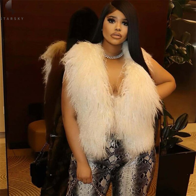 Ladies Fur Vest Factory - OEM New Sexy Backless Fur Collar Halter Top