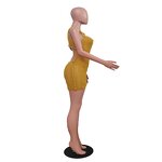 Women's Rompers Supplier - OEM Women Fashion Hot Sale Washed Distressed Waist Lapel