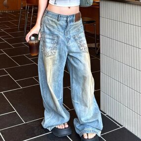 Women's Jeans Factory - OEM Summer New High Waist Zipper Casual Retro Vintage