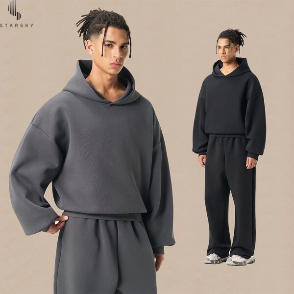 Men's Hoodie Manufacturer - OEM Men's Old Money Style V-Neck 380G Pure Cotton