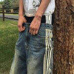 Men's Distressed Jeans Supplier - OEM High Street Loose High Waist Hip-Hop